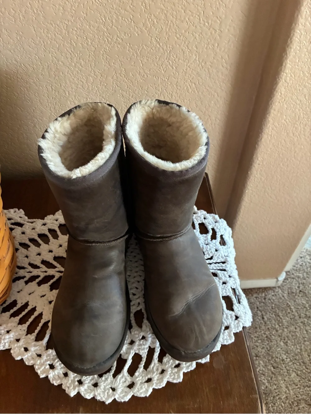 UGG Brown Shearling-Lined Winter Boots
